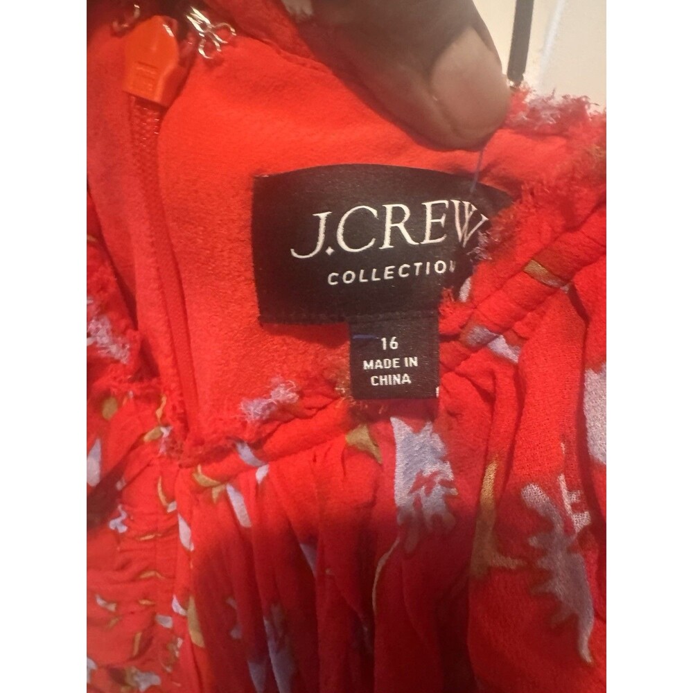 J. Crew Women's Collection Ruched Chiffon Dress Adjustable Straps Size 16 - Picture 7 of 16